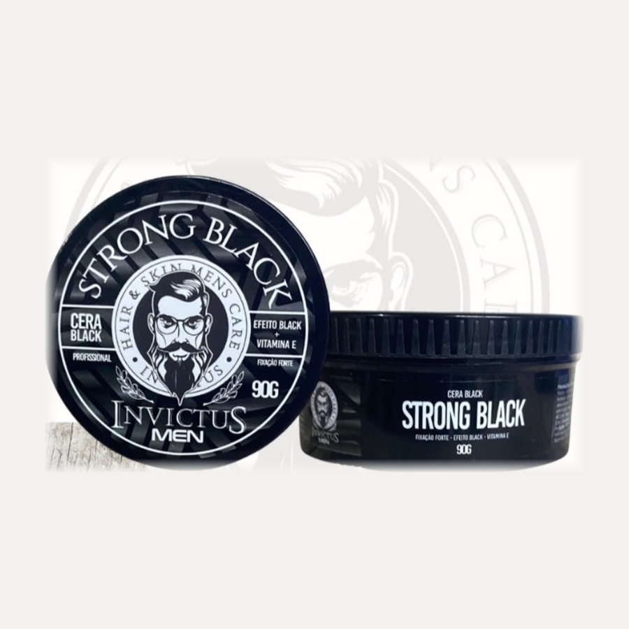 Pote da cera Strong Black Invictus Men de fixação forte