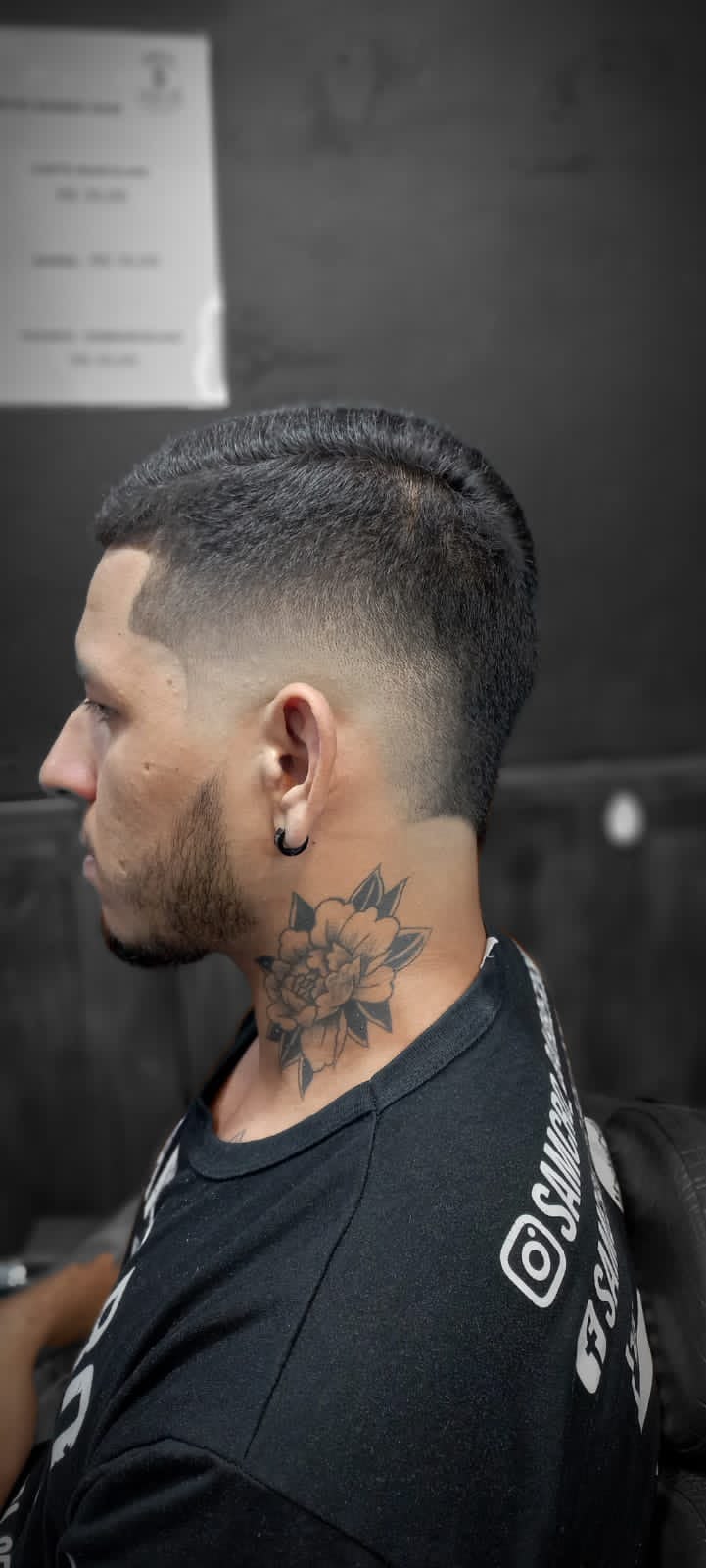 Corte degradê visto de lado