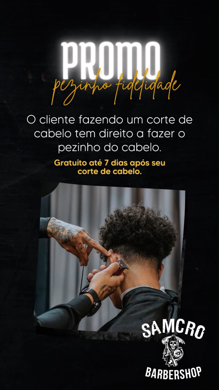 Arte oficial Pezinho Fidelidade: gratuito por até 7 dias após o corte